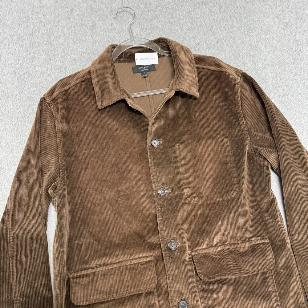 Banana Republic chore jacket Mens M Corduroy Dark Brown Coat NEW NWT Cord Preppy